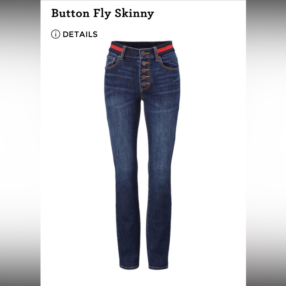 CAbi Button fly skinny Jean size 14